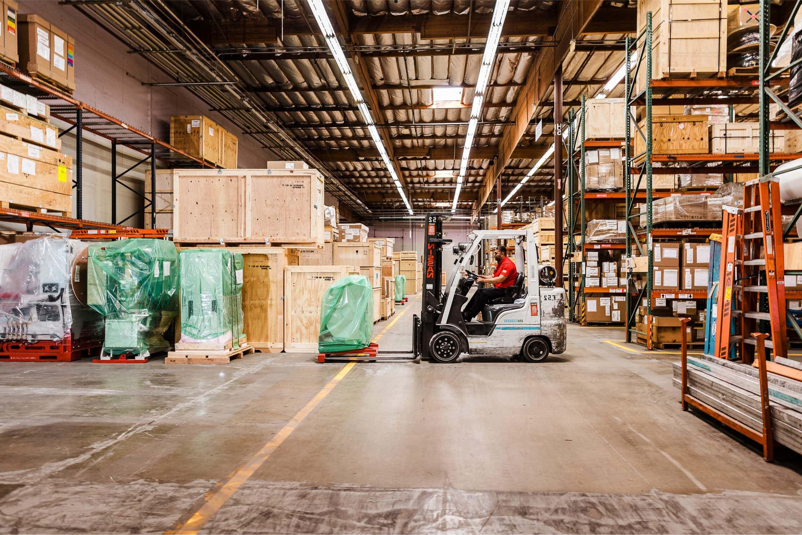 fork lift logistics warehouse